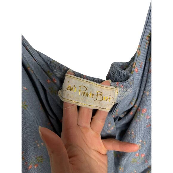 Jen's Pirate Booty Dusty Blue and Floral Wilde Blouse - Picture 4 of 7